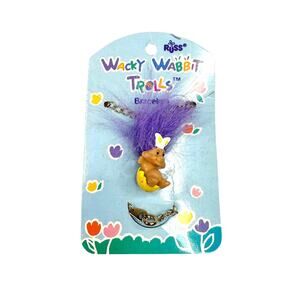 Vintage Russ Wacky Wabbit Trolls Easter Bracelet